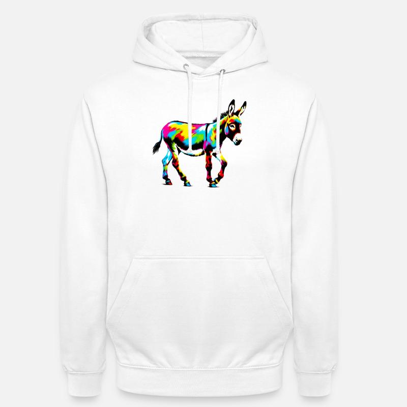 Mule âne - Sweat-shirt à capuche unisexe - blanc