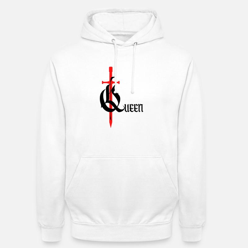 Gothic Queen Design with Sword with black text - Unisex Hoodie - white