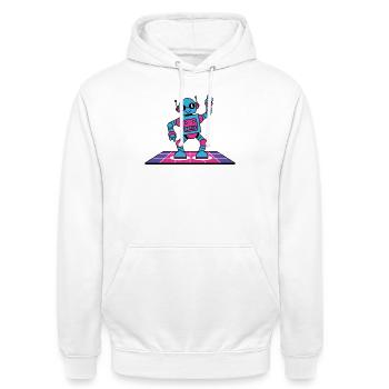 Funky Circuits Roboter - Unisex Hoodie - Weiß - Vorne - AI Model Male 185 dark (185cm) & AI Model Female 172 dark (172cm)