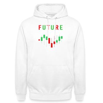 Trading Finanzen Aktien Geld Bitcoin Kapital - Unisex Hoodie - Weiß - Vorne - AI Model Male 185 dark (185cm) & AI Model Female 172 dark (172cm)
