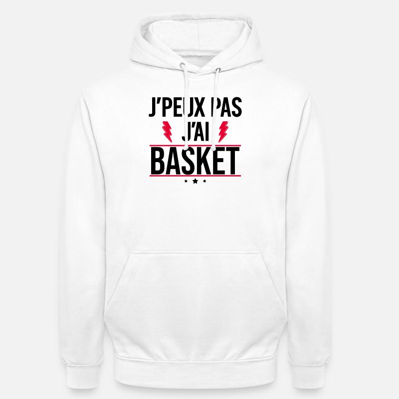 Non posso, ho basket, umorismo, basket. - Felpa con cappuccio unisex - bianco