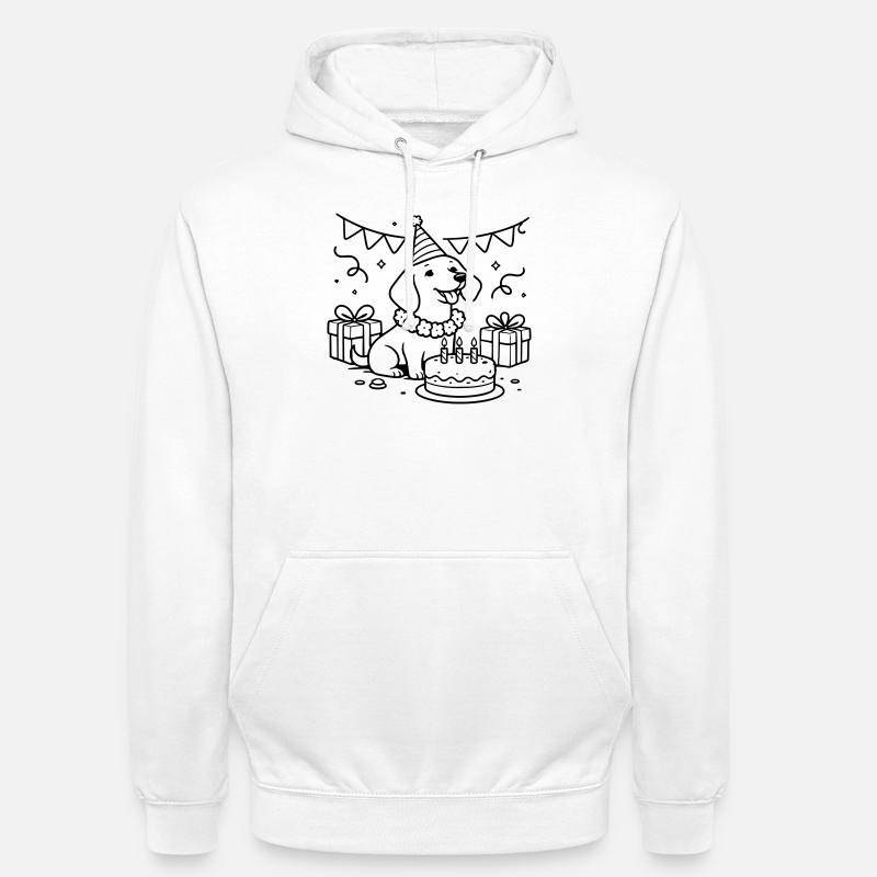 Les enfants du gâteau teckel d’anniversaire - Sweat-shirt à capuche unisexe - blanc