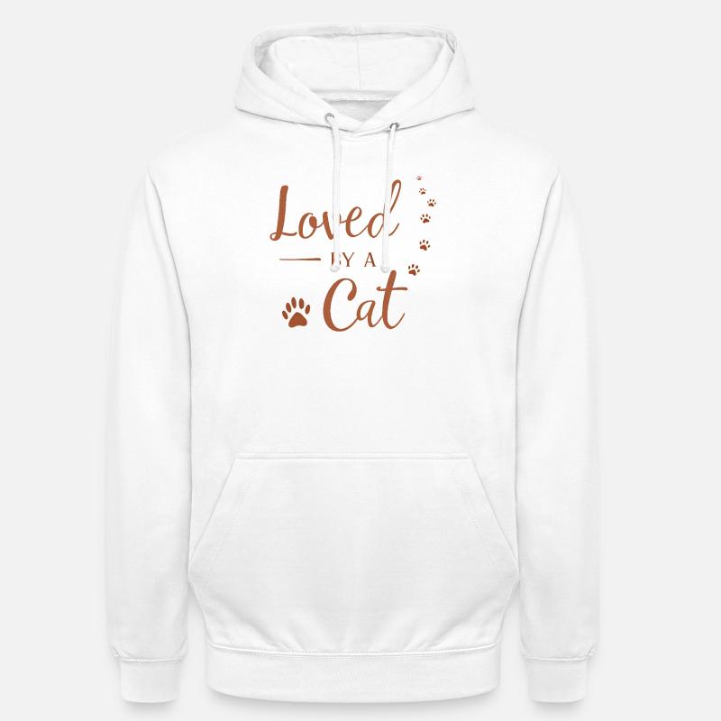 Aimé par un chat - Sweat-shirt à capuche unisexe - blanc