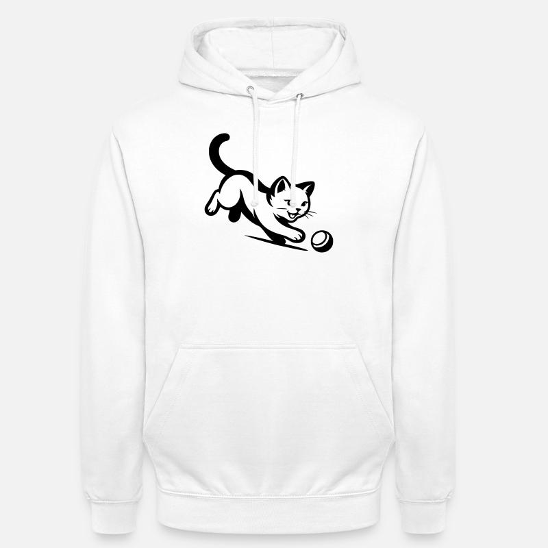 Chat - Sweat-shirt à capuche unisexe - blanc
