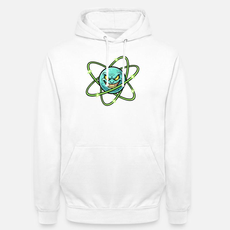 Grim Moon with Atomic Ring - Unisex Hoodie - white