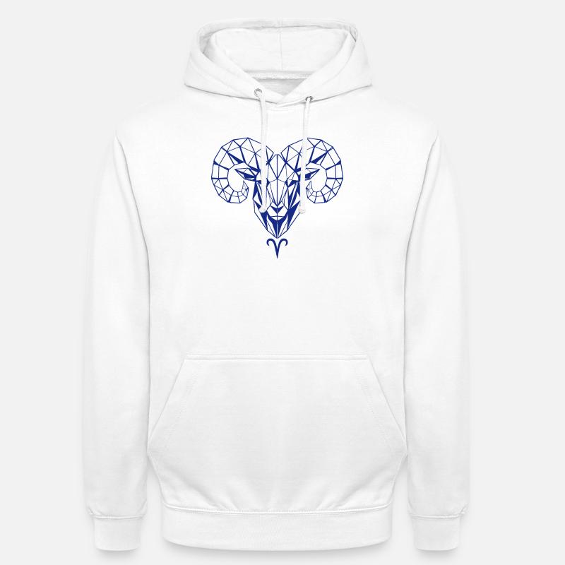 Polygone géométrique tête de bélier - Sweat-shirt à capuche unisexe - blanc