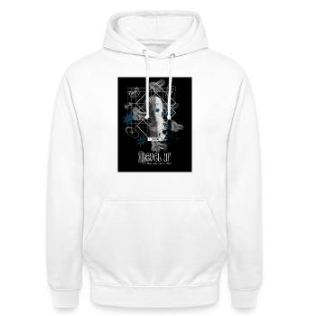 Black_Noir_SurrealismeT-shirtGrowthMindsetErfolgErfolg. - Unisex Hoodie - Weiß - Vorne - AI Model Male 185 dark (185cm) & AI Model Female 172 dark (172cm)
