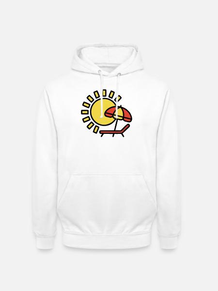 Beach lounger Sun Parasol Summer holiday - Unisex Hoodie - white