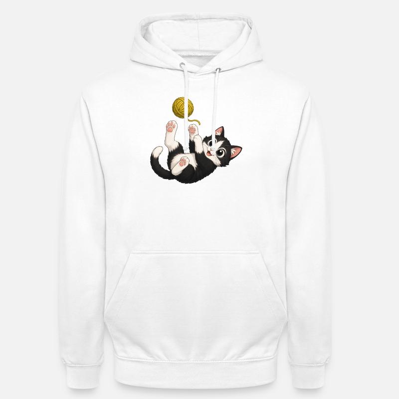 Des jeux de chaton - Sweat-shirt à capuche unisexe - blanc