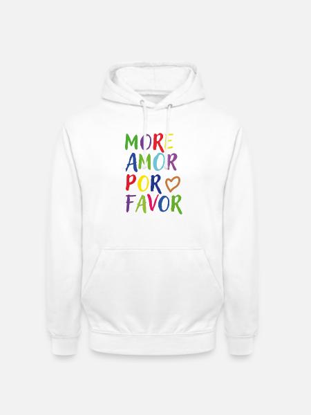 Mehr Liebe Bitte Regenbogen - Unisex Hoodie - Weiß