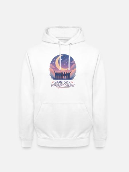 Gleicher Himmel, andere Träume - Unisex Hoodie - Weiß