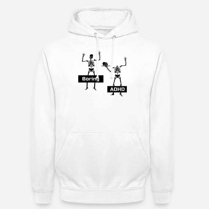 Ennuyeux vs TDAH TDAH Dire cadeau - Sweat-shirt à capuche unisexe - blanc