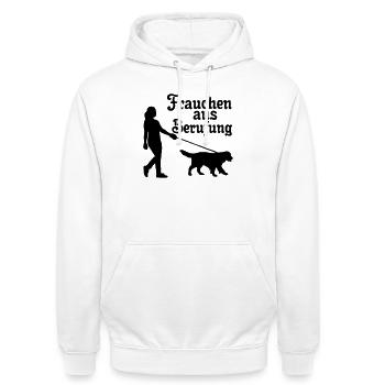 Frauchen aus Berufung Hund, Tier, Geschenk - Unisex Hoodie - Weiß - Vorne - AI Model Male 185 dark (185cm) & AI Model Female 172 dark (172cm)