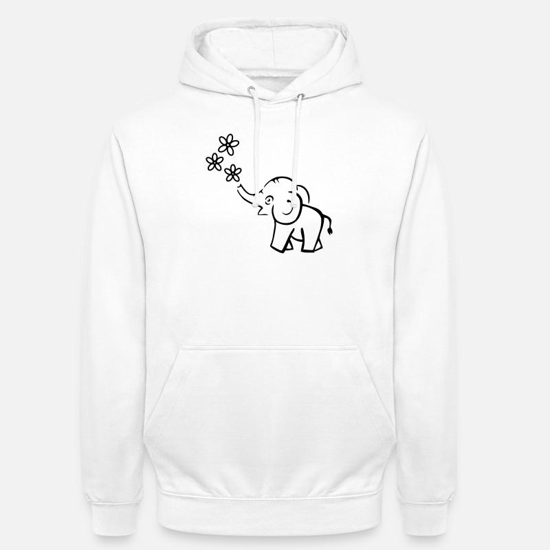 elephant - Sweat-shirt à capuche unisexe - blanc