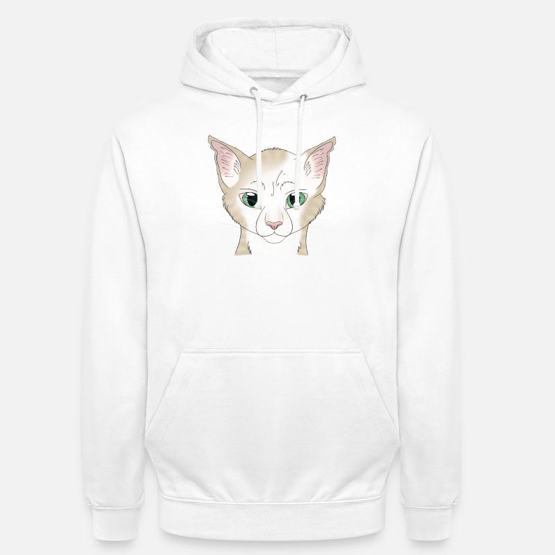 Chat blanc beige - Sweat-shirt à capuche unisexe - blanc