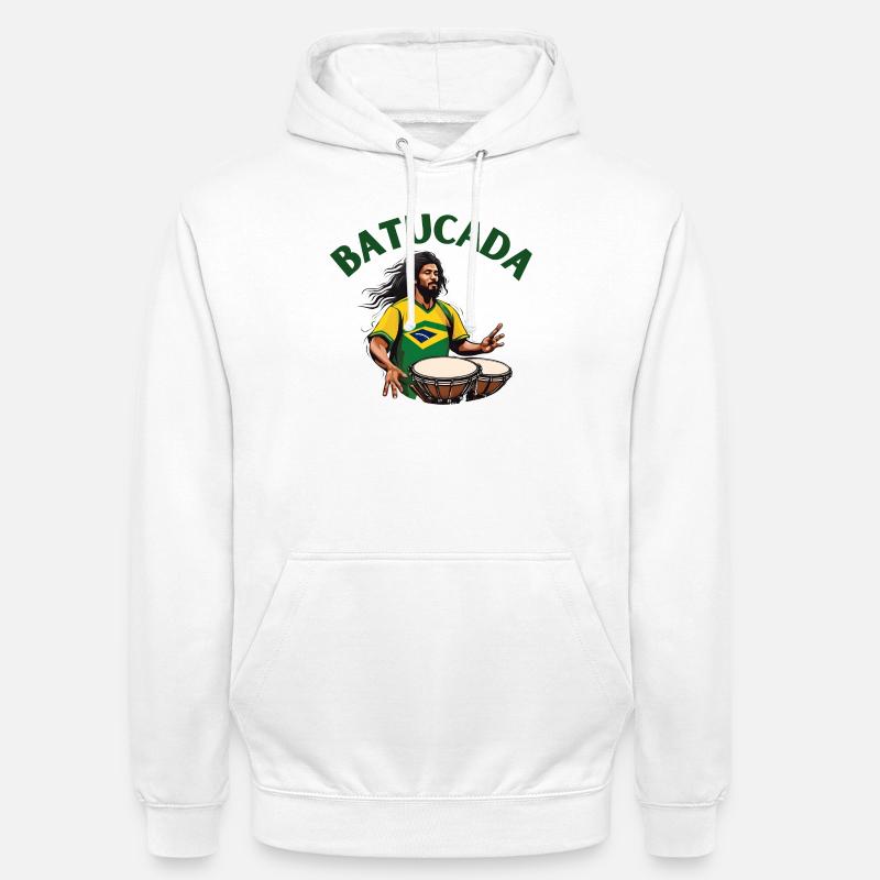 Batucada, joueur de batucada, percussion - Sweat-shirt à capuche unisexe - blanc