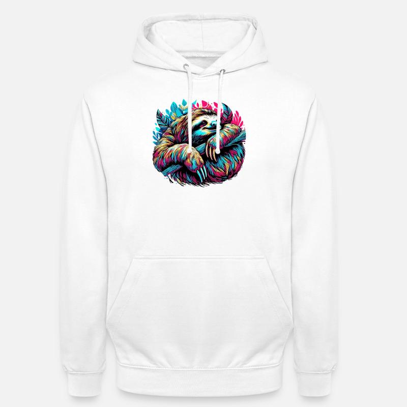 Faultier - Unisex Hoodie - Weiß