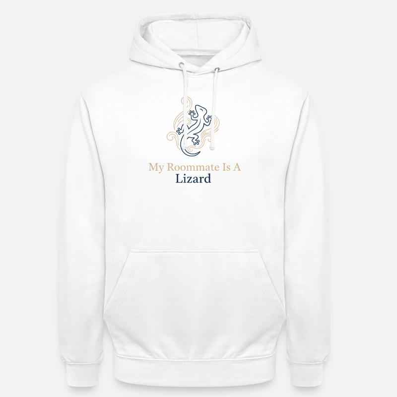 Mein Mitbewohner ist eine Echse - Unisex Hoodie - Weiß