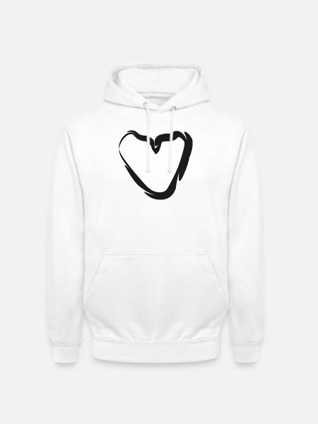 Hand-drawn heart motif - Unisex Hoodie - white