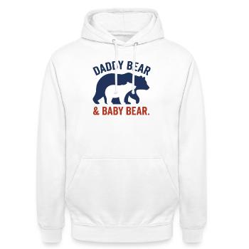 Vatertag Shirt, Geschenkidee für papa, Hoodie - Unisex Hoodie - Weiß - Vorne - AI Model Male 185 dark (185cm) & AI Model Female 172 dark (172cm)