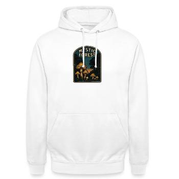 Mystic Forest Mushrooms - Unisex Hoodie - Weiß - Vorne - AI Model Male 185 dark (185cm) & AI Model Female 172 dark (172cm)