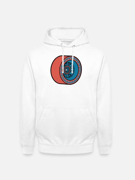 Skateboard Rolle Longboard - Unisex Hoodie - Weiß