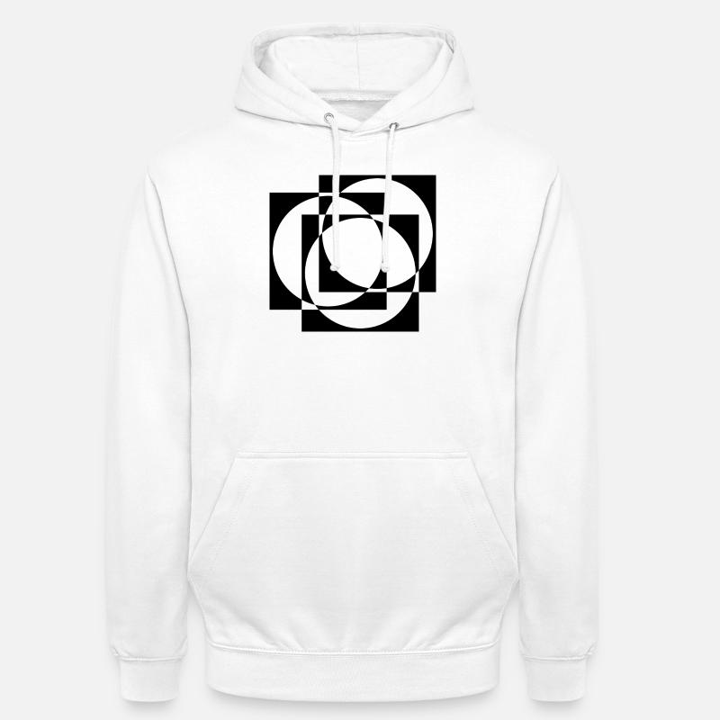 geometric circles and squares pattern - Unisex Hoodie - white