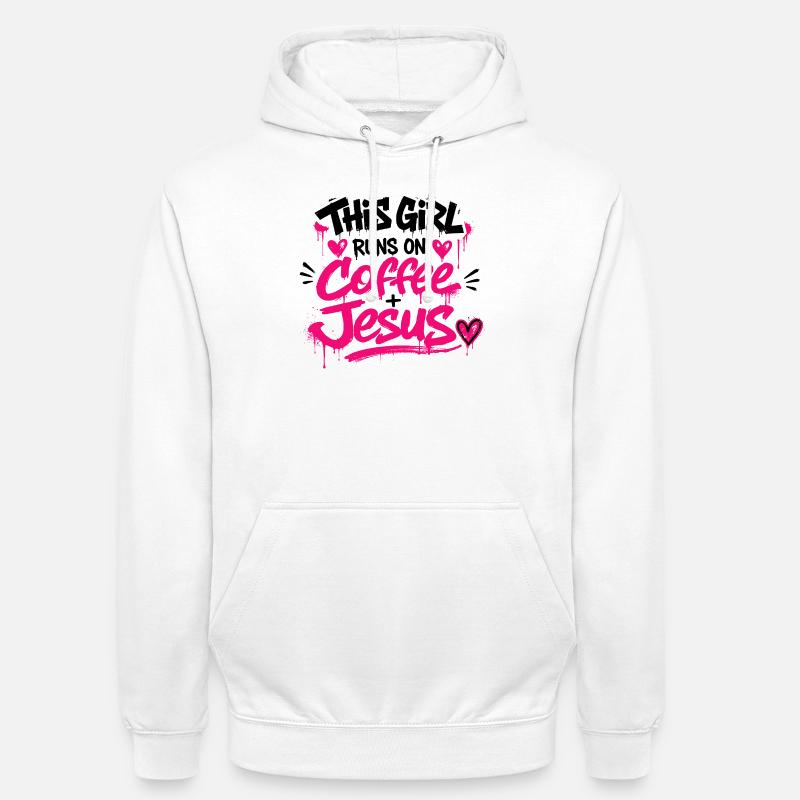 Kaffee Jesus Graffiti - Unisex Hoodie - Weiß
