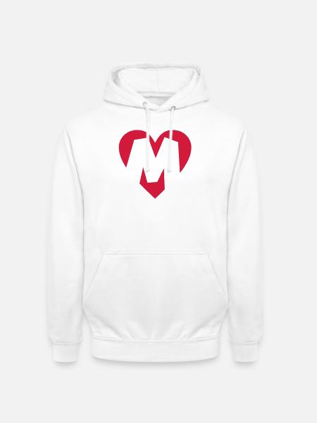 Heart M - I love M - Unisex Hoodie - white