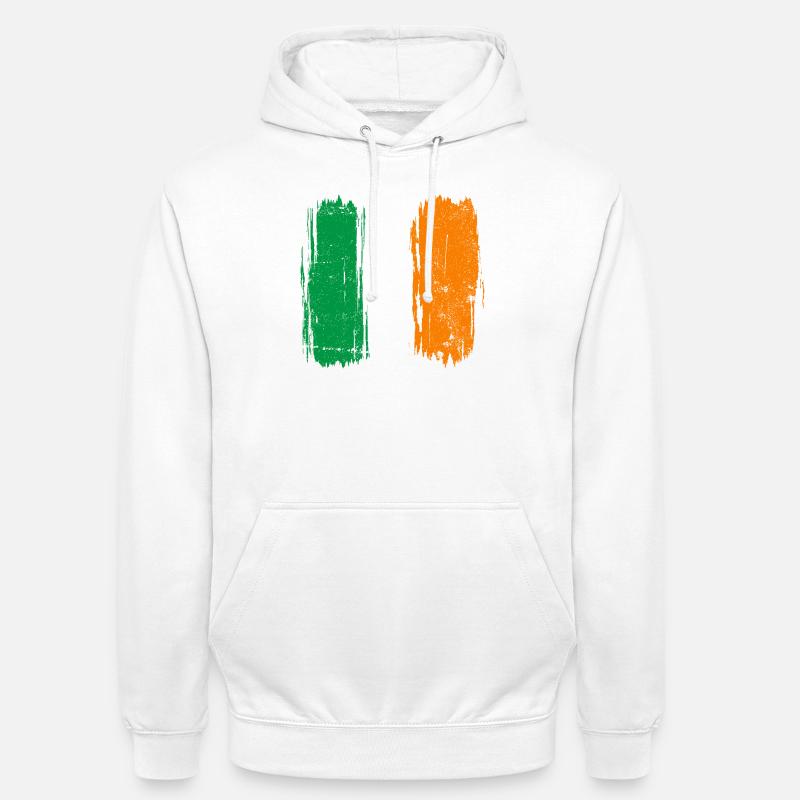 Drapeau italien coups de pinceau - Sweat-shirt à capuche unisexe - blanc