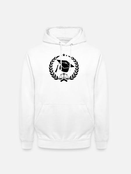 Successful cap logo in laurel wreath - Unisex Hoodie - white