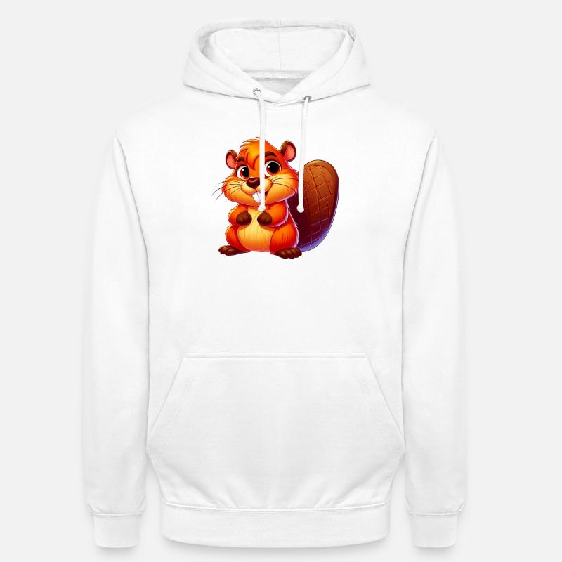 Bever - Unisex-hettegenser - hvit