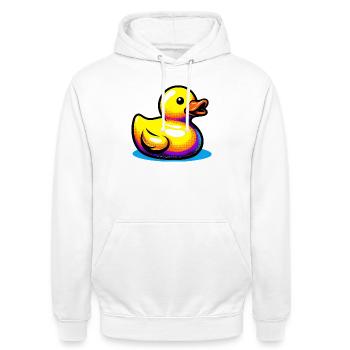 Ente Ente Ente Ente Ente - Unisex Hoodie - Weiß - Vorne - AI Model Male 185 dark (185cm) & AI Model Female 172 dark (172cm)