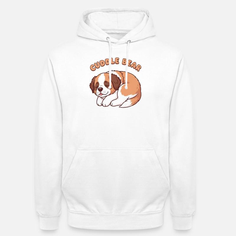 Bernhardiner Welpe Cuddle Bear - Unisex Hoodie - Weiß