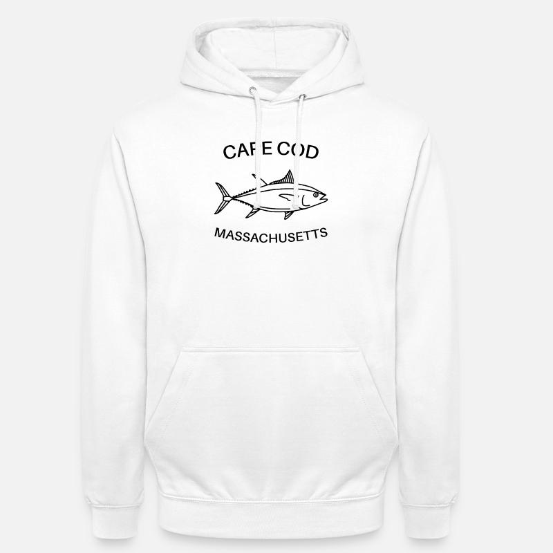 Cape Cod - Massachusetts États-Unis - Pêche - thon - Sweat-shirt à capuche unisexe - blanc