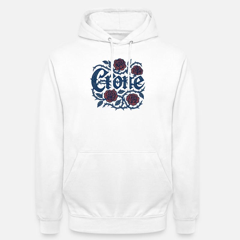 George Roses avec vignes épineuses - Sweat-shirt à capuche unisexe - blanc