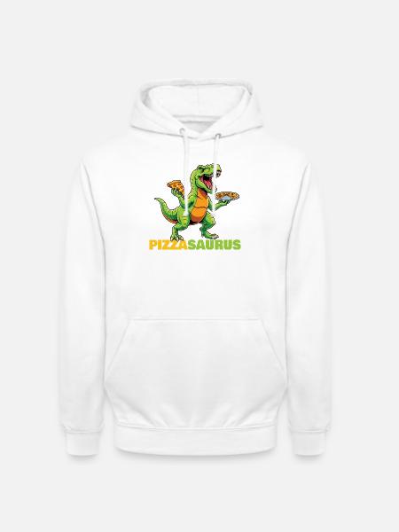 Pizzasaurus Dinosaur Pizza Lover Funny - Unisex Hoodie - white