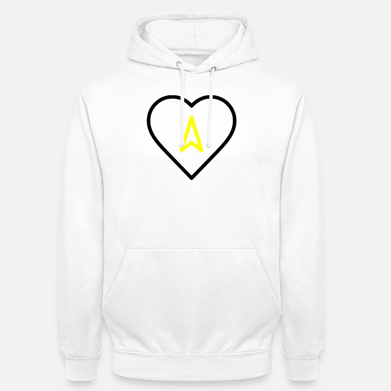 Cœur avec direction de flèche - Sweat-shirt à capuche unisexe - blanc