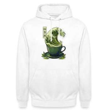 Matcha Wave Shirt Japan Style Tee Design - Unisex Hoodie - Weiß - Vorne - AI Model Male 185 dark (185cm) & AI Model Female 172 dark (172cm)