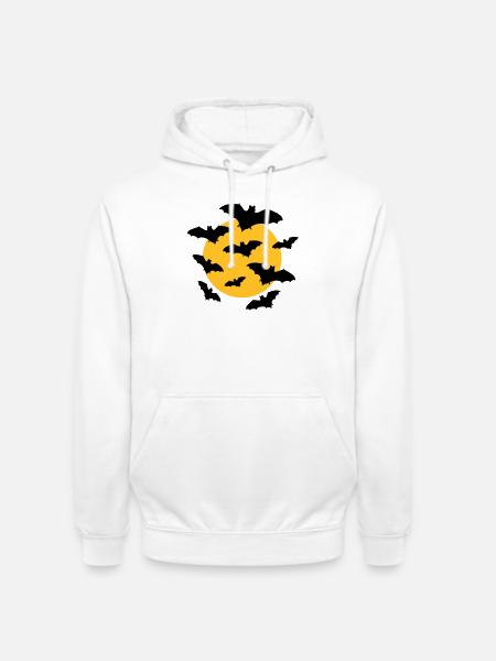 Bats & Moon - Unisex Hoodie - white