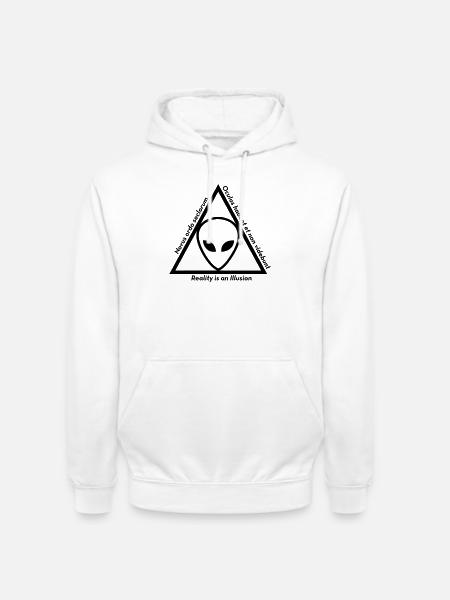 ufo alien udenjordisk plads illuminati videnskab - Hættetrøje unisex - hvid
