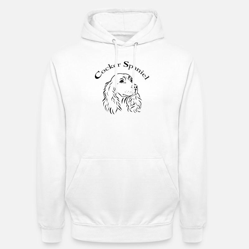 Cocker Spaniel ritratto - Felpa con cappuccio unisex - bianco