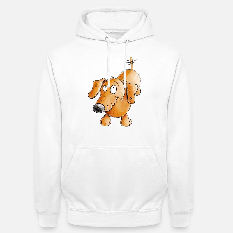 Joyeux teckel I Teckel I Chien - Sweat-shirt à capuche unisexe - blanc