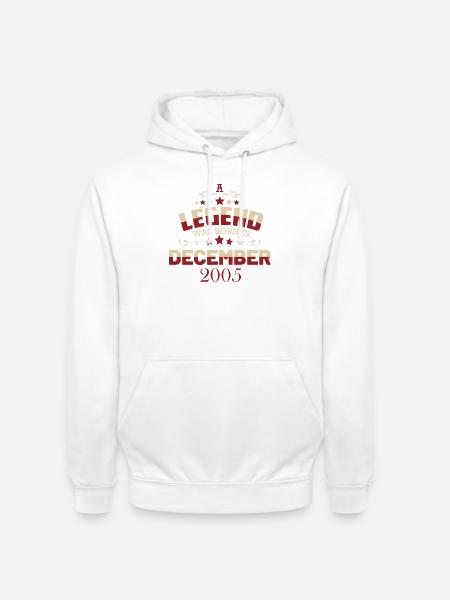 18th Birthday Legend December 2005 - Unisex Hoodie - white