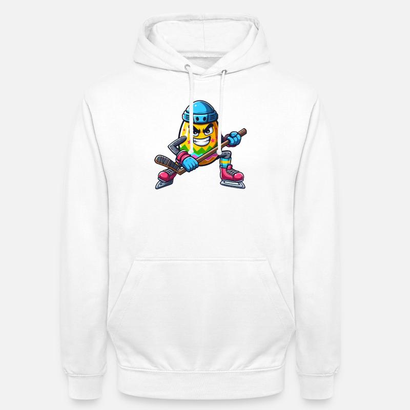 Påskeæg ishockey design | Ishockeyspiller - Luvtröja unisex - vit