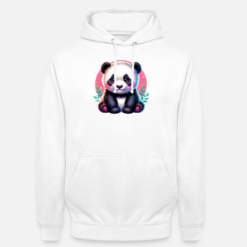 Panda - Sweat-shirt à capuche unisexe - blanc