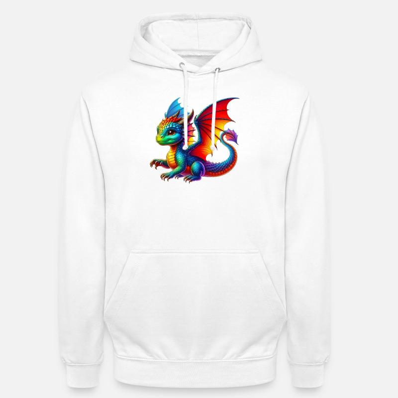 Dragon - Sweat-shirt à capuche unisexe - blanc