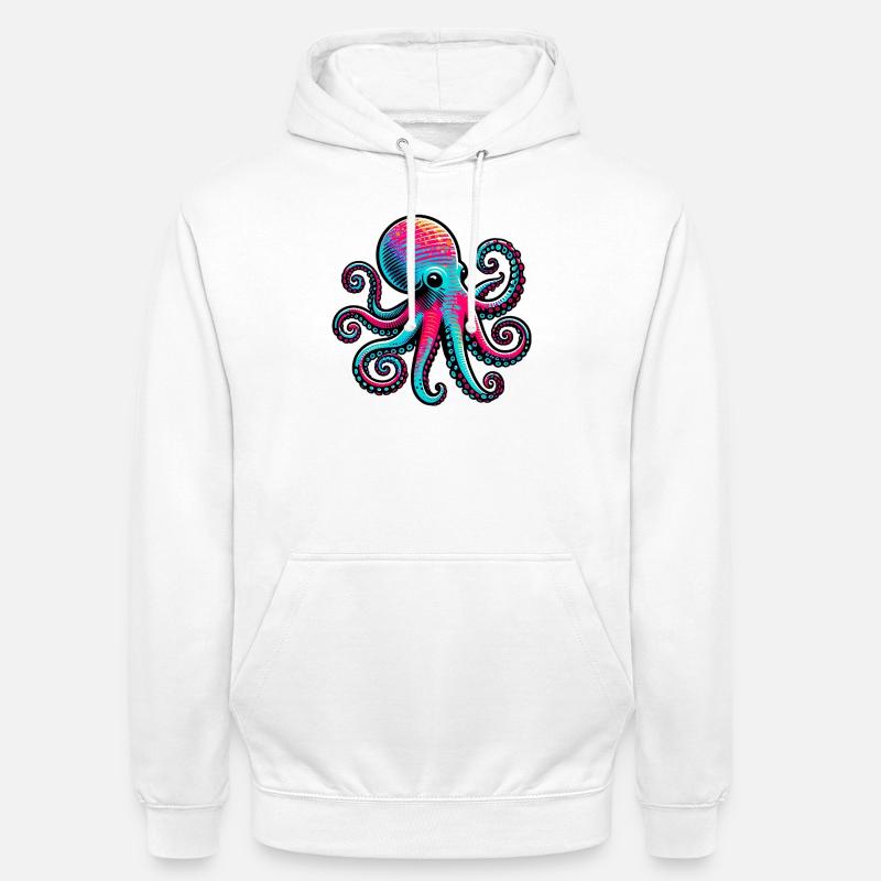 Pieuvre - Sweat-shirt à capuche unisexe - blanc