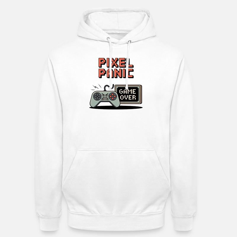 Pixel Panic – Game Over Rage Modus - Unisex Hoodie - Weiß