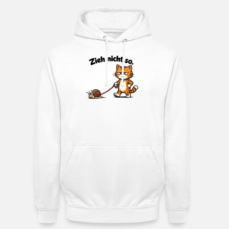 Cat frustration when pulling snails - Unisex Hoodie - white